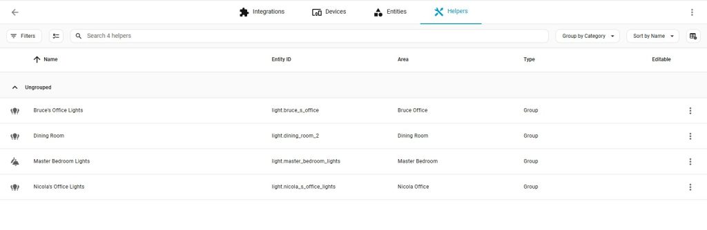 Home Assistant Helpers Page