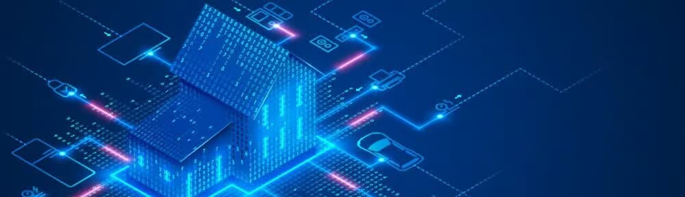 Smart home circuit board illustration